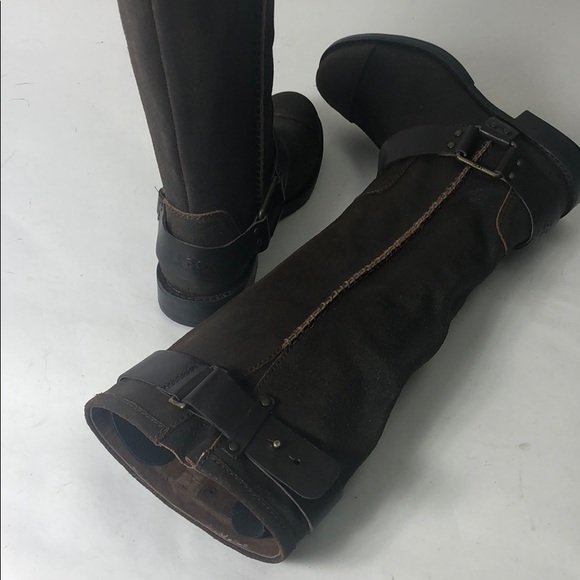 Ugg Boots Dree Dark Chocolate Tall Boots New - Picture 7 of 8